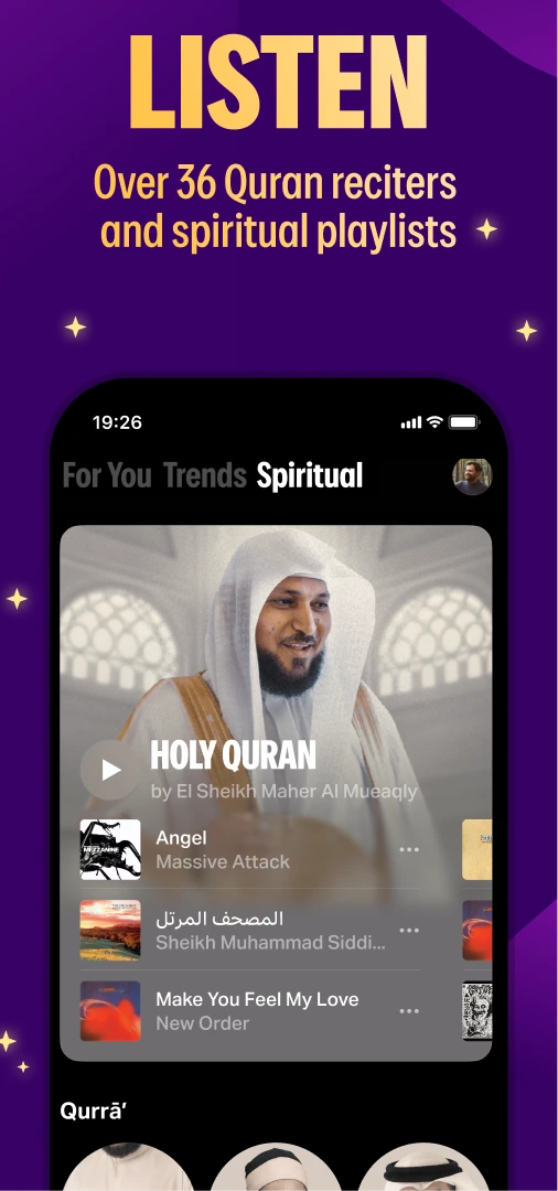 ASO CPP 3 — LISTEN: Over 36 Quran reciters and spiritual playlists, Spiritual tab in Yango Music.