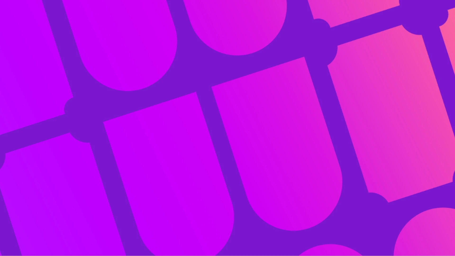 Tilted arched-window grid with a magenta-to-coral gradient corner glow.